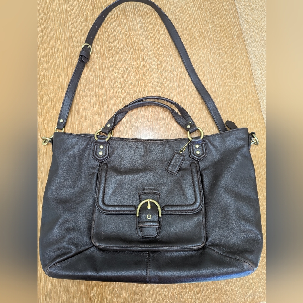 Coach Campbell Izzy Brown Leather Tote Shoulder Bag